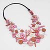 Sylca Pink Multi Strand Orah Necklace BP23N07 PINK