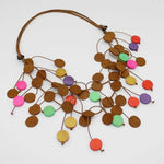 Sylca Multi Color Penny Dangle Necklace UN23N09 MULTI