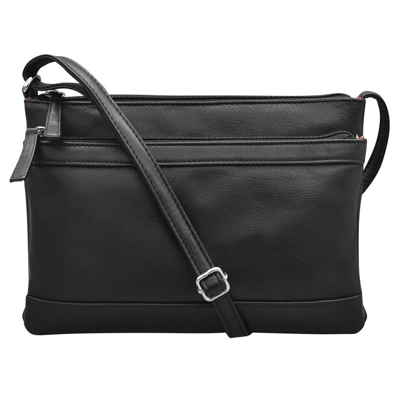 ILI New York Double Zip Crossbody Bag Style 6028