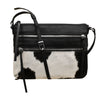 ILI New York Triple Zip Haircalf Crossbody Bag Style 6182H