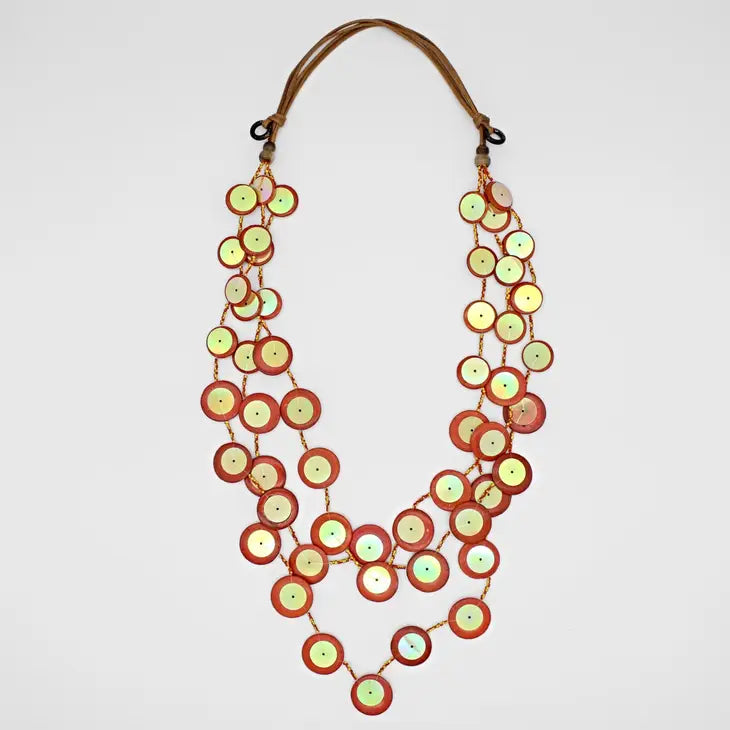 Sylca Orange Iridescent Arabella Necklace UN23N06 ORANGE