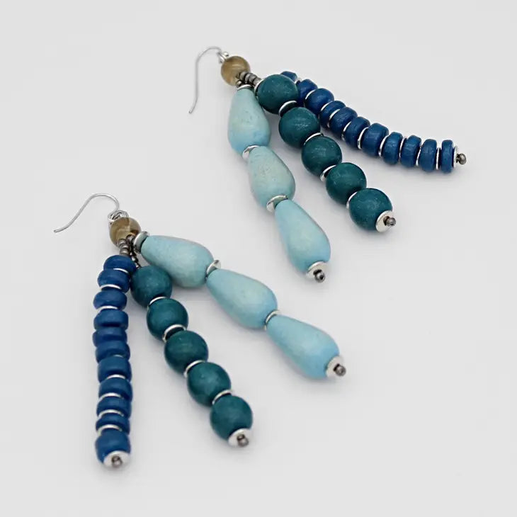 Sylca Blue Multi Strand Simone Earrings UN23E01 BLUE