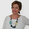 Sylca Teal Logan Geometric Bead Necklace BP23N17 TEAL