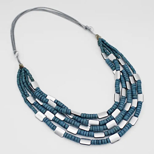 Sylca Blue Multi Strand Alyse Necklace UN23N07 BLUE