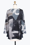 Damee Abstract Square Print Tunic style 9187-Gry