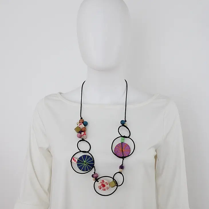 Sylca Multi Color Hayden Disk Necklace TG21N14 MULTI