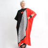 Sylca Red, Black, and White Half Circle Kaftan AN19K02