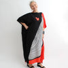 Sylca Red, Black, and White Half Circle Kaftan AN19K02