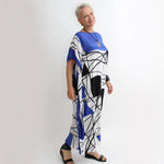 Sylca Royal Blue Abstract Kaftan AN19K06