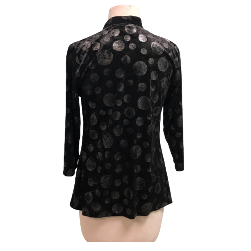 Andria Lieu Short Jacket Black Silver Circles