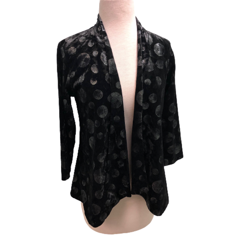 Andria Lieu Short Jacket Black Silver Circles