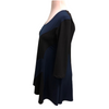 Andria Lieu Blue Black Tunic top L