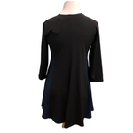 Andria Lieu Blue Black Tunic top L