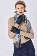 Lambs Leather Gloves Faux Fur Pom Pom Product Code: GLVMF10A