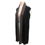 Long Cardigan Vest Gray/Black Size L