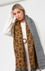 Pia Rossini Briar Scarf Mustard Leopard