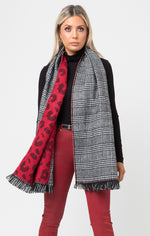 Pia Rossini Briar Scarf Red Leopard