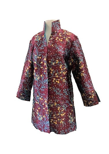 Grace Chuang Jacket JA 1417-2883 Long cherry blossom print