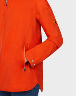 Save the Duck Womens Bark Hooded Coat in Tangerine Orange