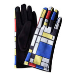 Fine Art Mondrian Composition Ii With Red, Blue, And Yellow Texting Gloves