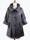 DAMEE NYC GREY LONG SWING JACKET WITH POCKETS 200