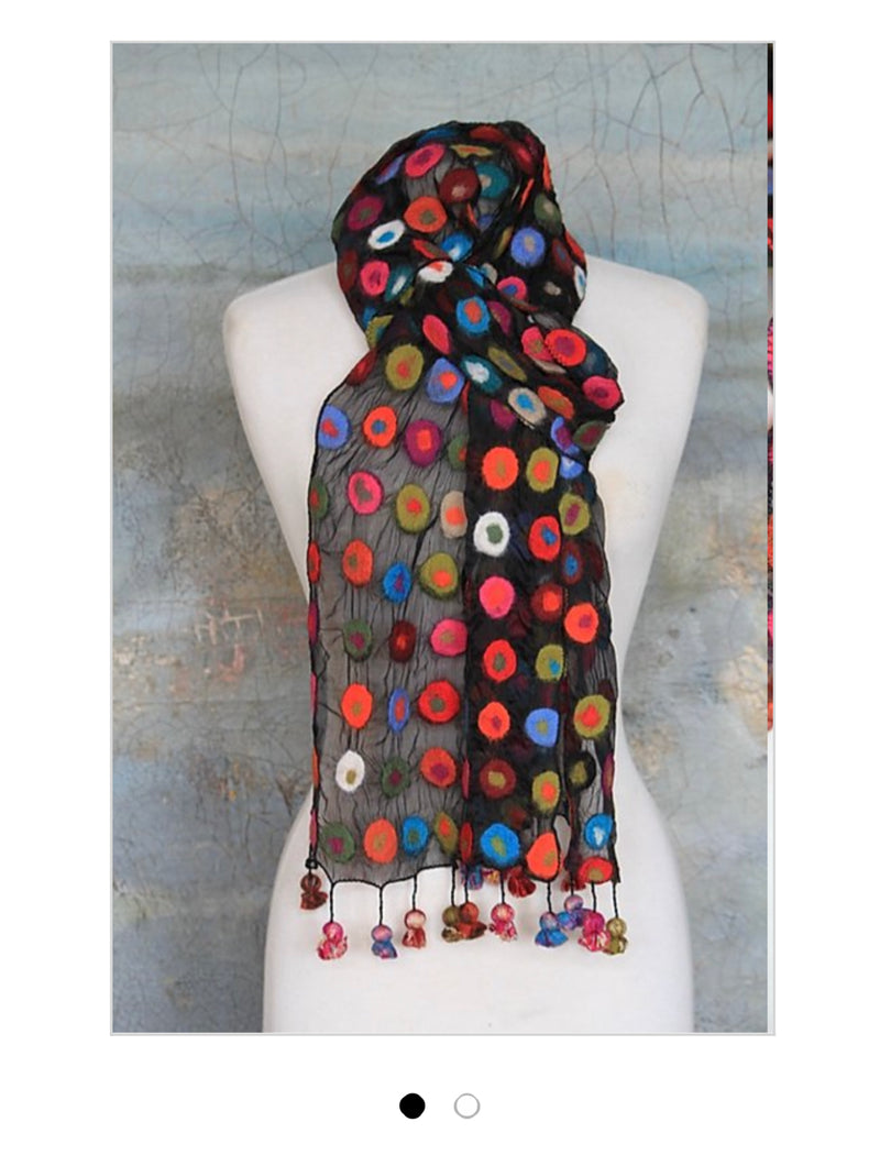 POMEGRANATE MOON POLKA DOTS SCARF