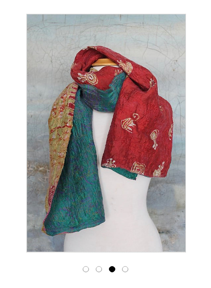 POMEGRANATE MOON Reverse Sari Scarf 3