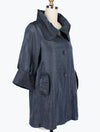 DAMEE NYC PEWTER LONG SWING JACKET WITH POCKETS 200