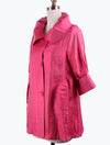 DAMEE NYC FUSCHIA LONG SWING JACKET WITH POCKETS 200