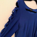 Royal blue top with cutout sleeves by Cartise size M