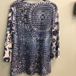 Whimsey Rose top Blues/greys/white