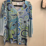 Whimsey Rose top blues/greens