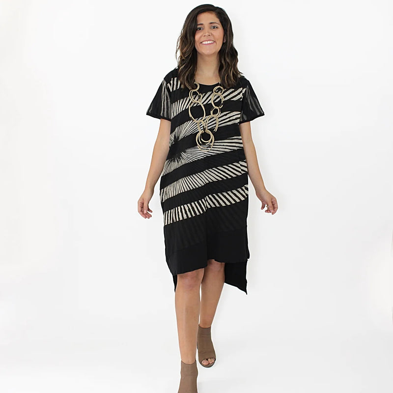 Sylca Stripe High-Low Dress MA21D22