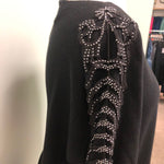 Passioni Sweater Black with sequin embroidery along the sleeves