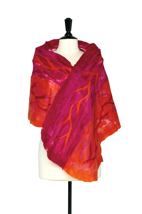 Felted shawls: TD Into the Woods Sunset S100-6