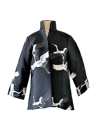 Grace Chuang Jacket JA 2174-2667 High & low crane print