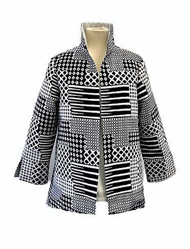 Grace Chuang Jacket JA 2174-2871 High & Low geometric print