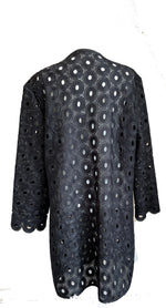 Grace Chuang Jacket Black Eyelet long jacket JA 2361-2770