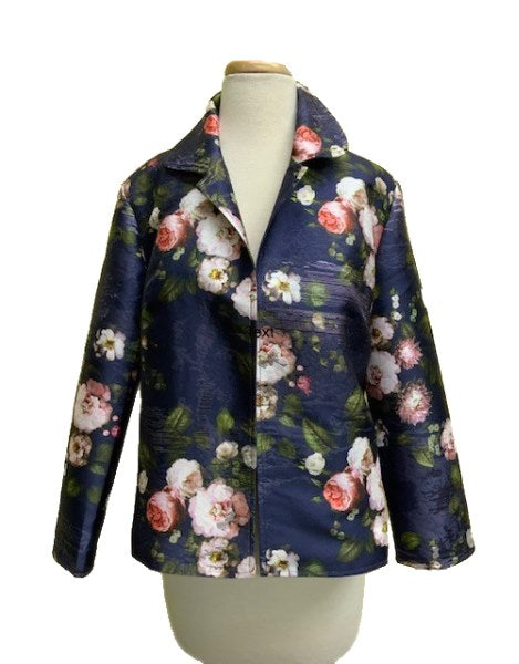 Grace Chuang Jacket JA 2725-2816 Peter pan collar flower print