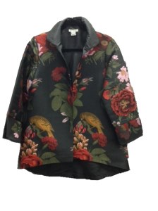 Grace Chuang Jacket JA 2174-2615 High low bird & flower print