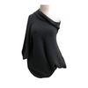 One Shoulder Knit Sweater Gray Size M - L