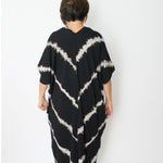 V Neck Shibori Dress, O/S