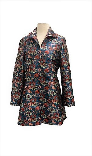 Grace Chuang Jacket JB 1573 Metallic flower print brocade