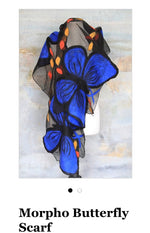 POMEGRANATE MOON Morpho Butterfly SCARF