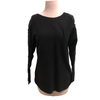 Passioni Sweater Black with sequin embroidery along the sleeves