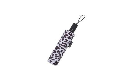 Raincaper Folding Travel Umbrella - Black & White Animal Print