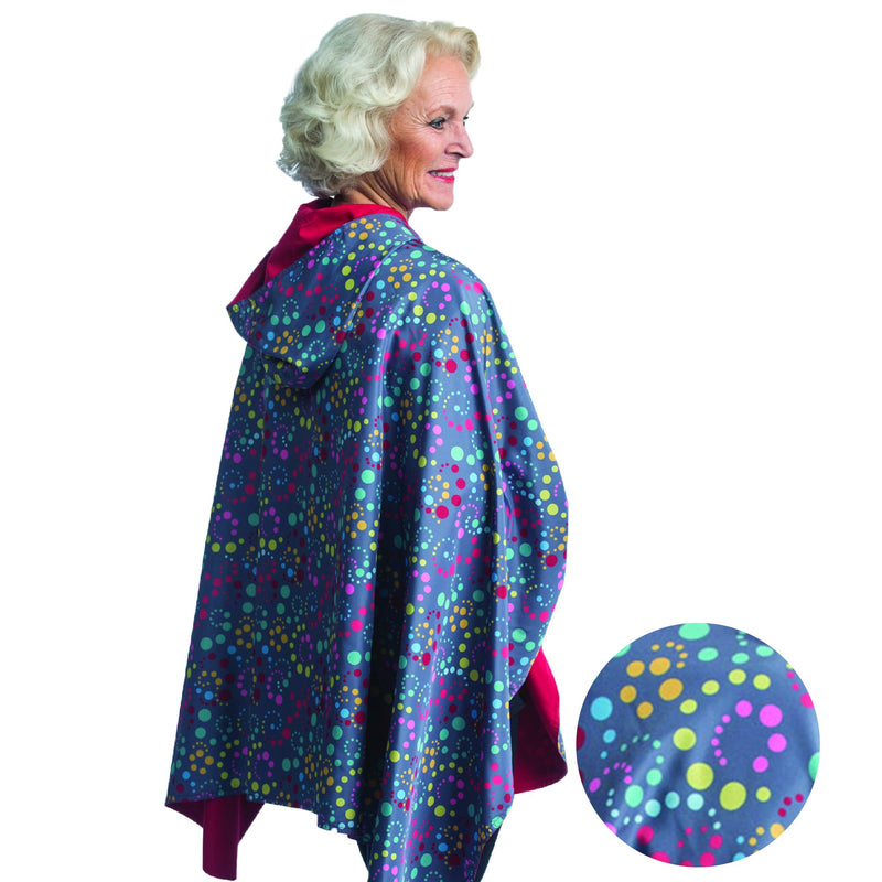 Raincaper Fine Art Travel Cape - Swirl Dots