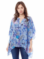 Tianello: Brita Print Washable Silk "Ceravé Kaftan" SPBR-197-MIL-S