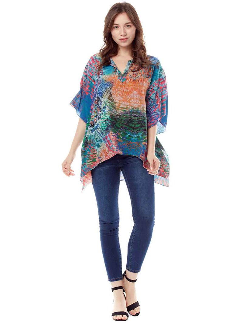 Tianello: Endura" Print Washable Silk "Ceravé Kaftan" SPEN-197-WAS-XS