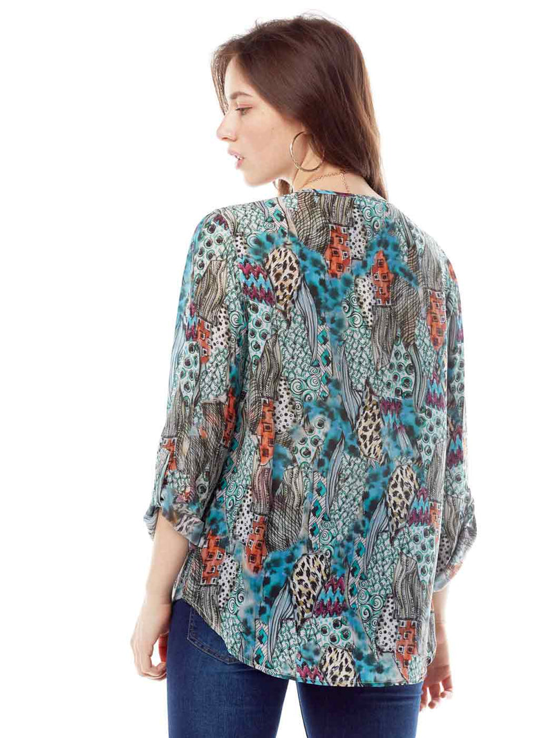 Tianello: "HipCat" Washable Silk Avlyne Blouse SPHC-136-WAS-XS